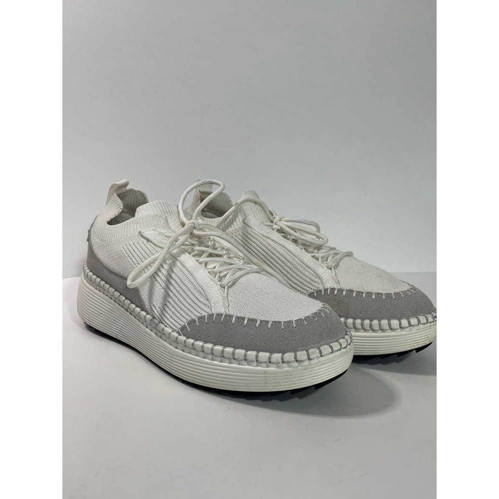 Steve Madden Indiana White‎ Grey Knit Platform Sneakers Womens 10 INDI08S1